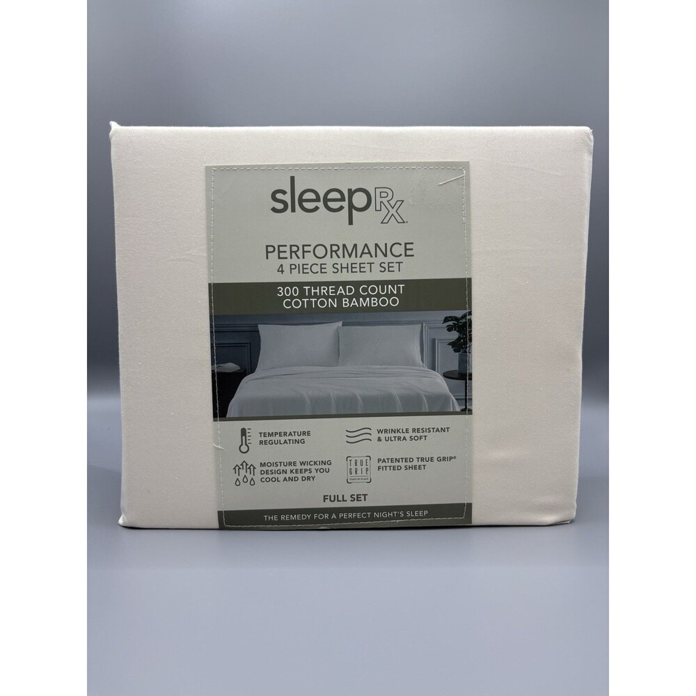 Sleep RX SleepRX 300 Thread Count 4-Pc. Sheet Set EGRET (IVORY) FULL